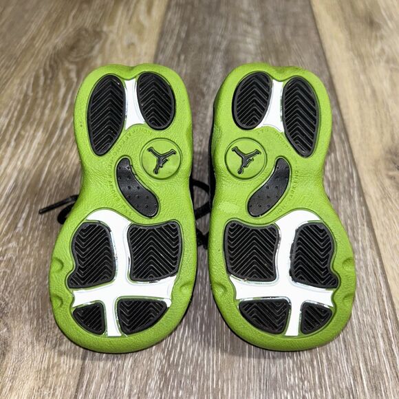 Nike Air Jordan 13 Retro 414581-042 Black Altitude Green Toddler Youth Size 4C - Picture 10 of 11